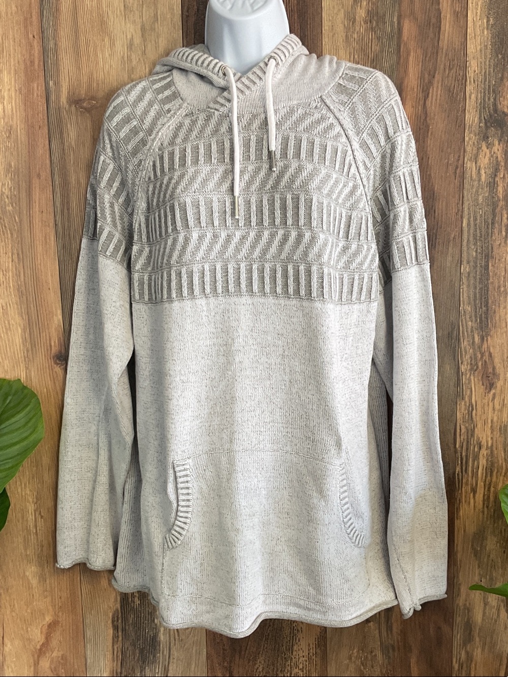 BKE Textured Knit Long Sweater Hoodie XL           230B